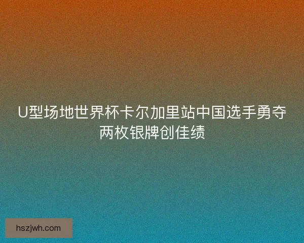 U型场地世界杯卡尔加里站中国选手勇夺两枚银牌创佳绩